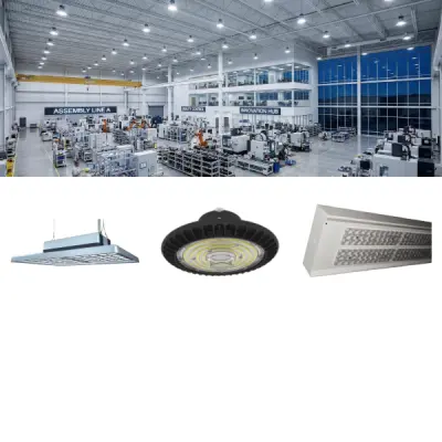 A wide range of highbay UFO LED light fittings with high lumen output
