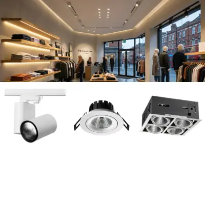 A range of adjustable LED downlights & spotlights for retail applications