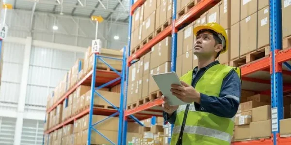 Warehouse lighting survey in progress